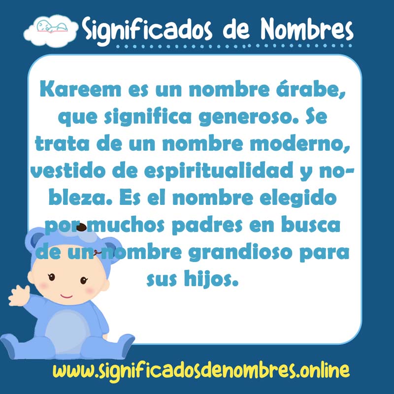 Significado y origen del nombre Kareem