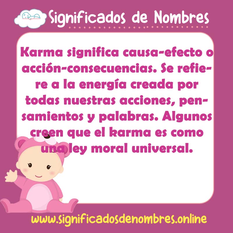 Significado y origen del nombre Karma