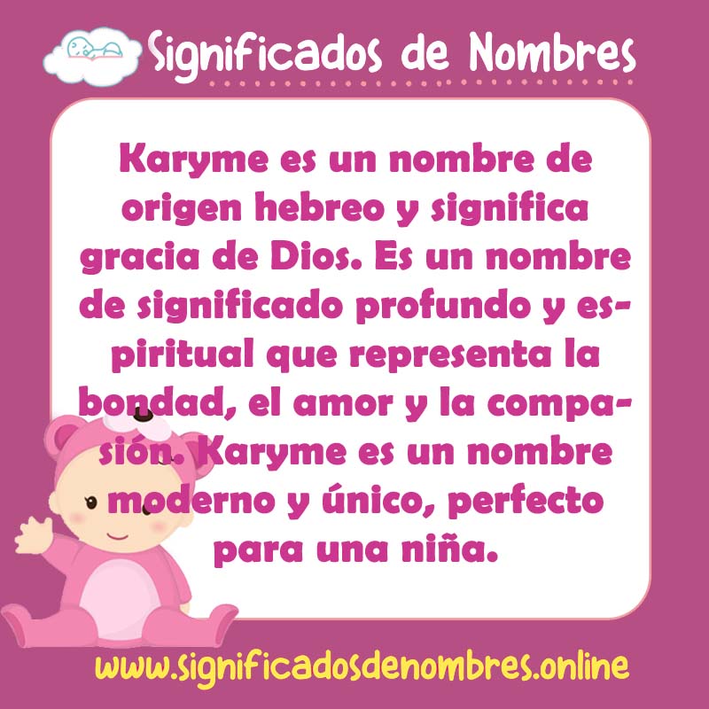 Significado y origen del nombre Karyme