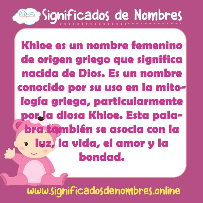 Significado y origen del nombre Khloe