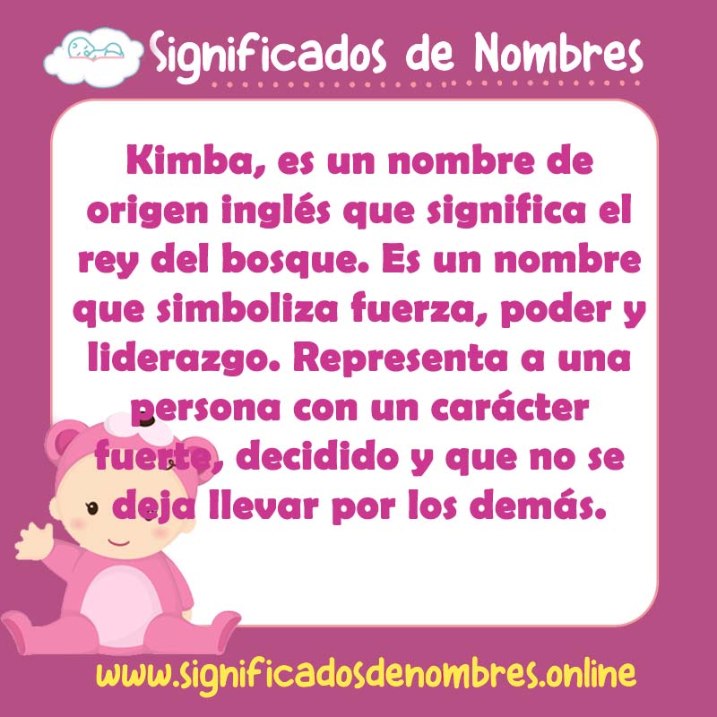 Significado y origen del nombre Kimba