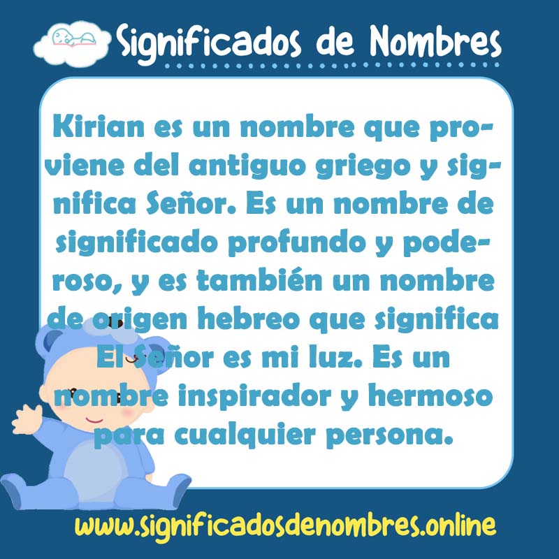 Significado y origen del nombre Kirian
