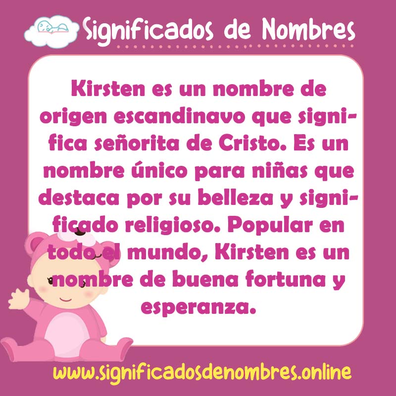 Significado y origen del nombre Kirsten
