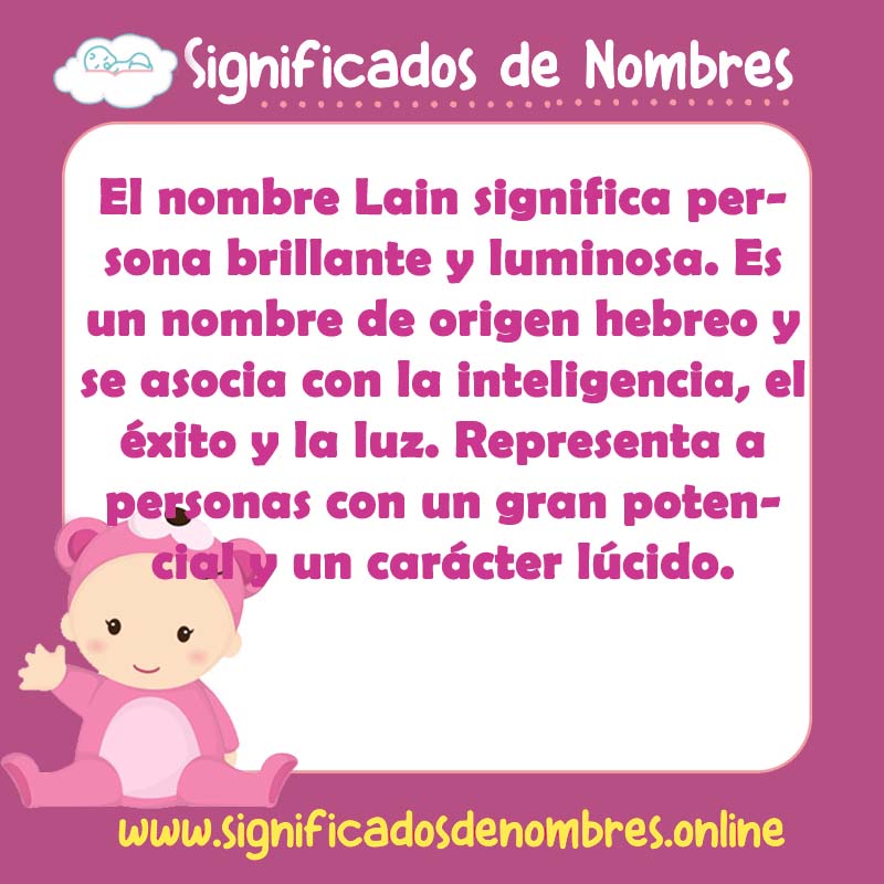 Significado y origen del nombre Lain