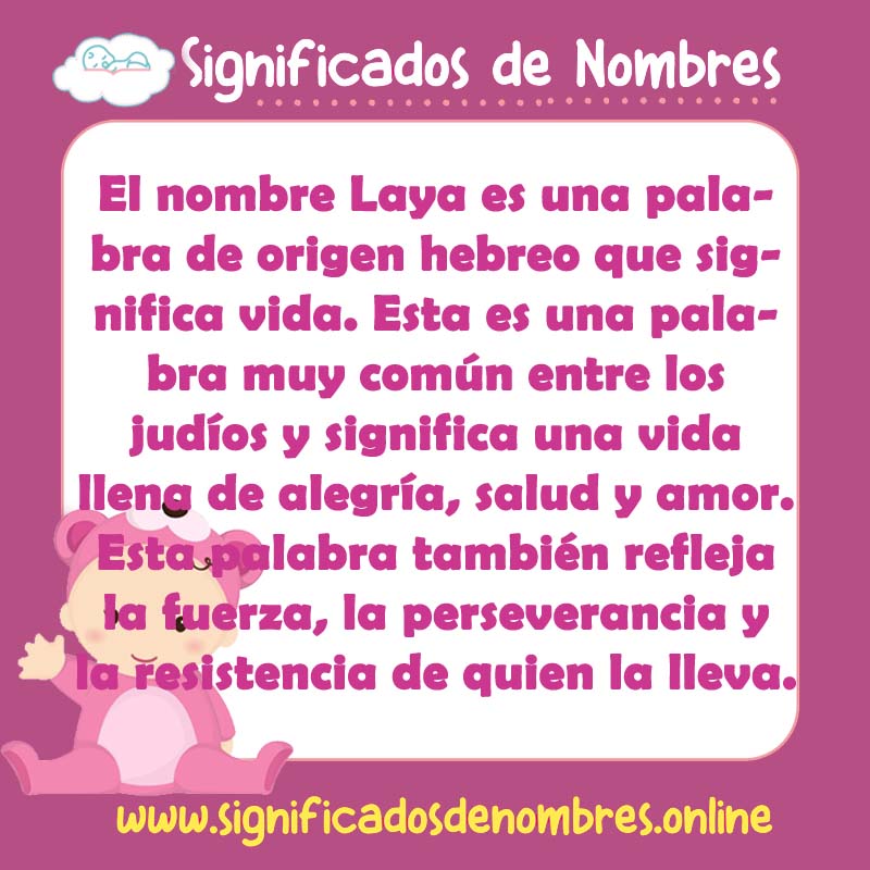 Significado y origen del nombre Laya