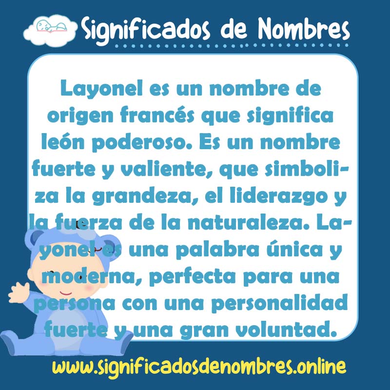Significado y origen del nombre Layonel
