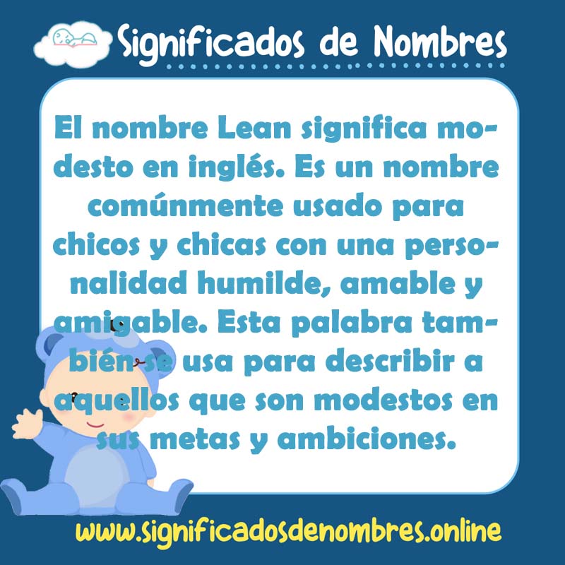 Significado y origen del nombre Lean