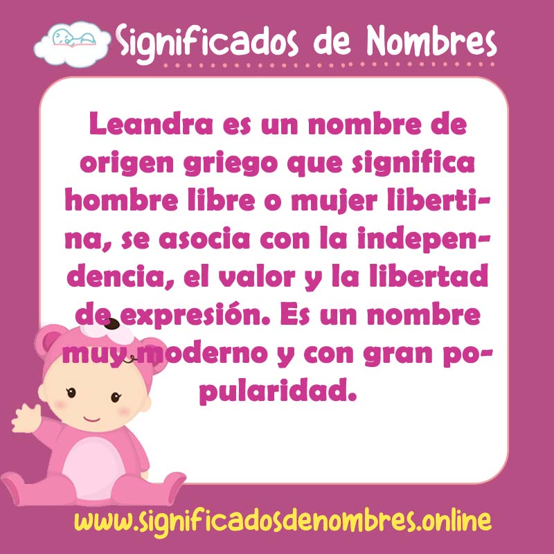 Significado y origen del nombre Leandra
