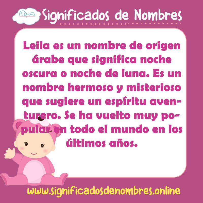 Significado y origen del nombre Leila