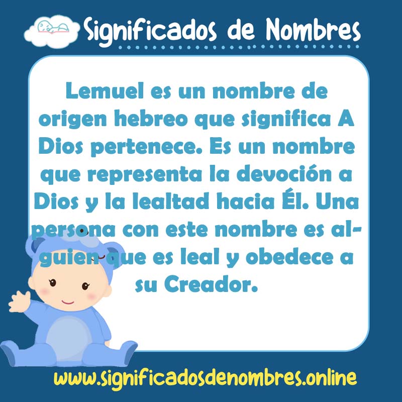 Significado y origen del nombre Lemuel