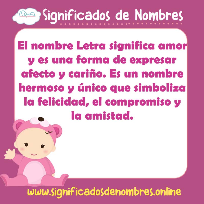 Significado y origen del nombre Letra