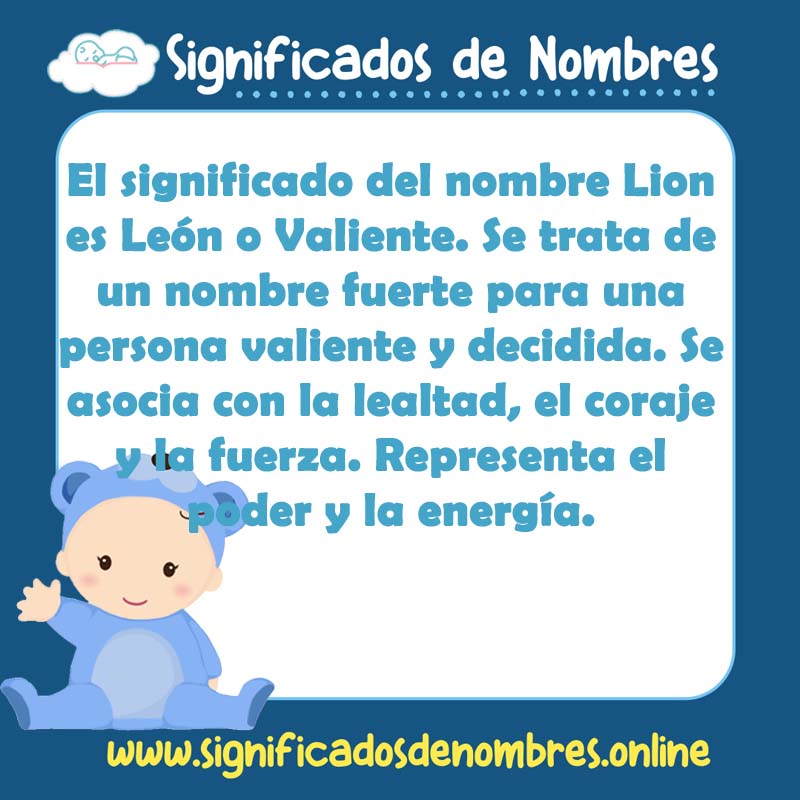 Significado y origen del nombre Lion