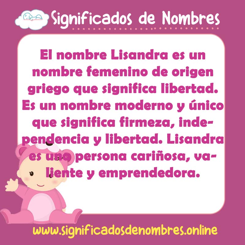 Significado y origen del nombre Lisandra