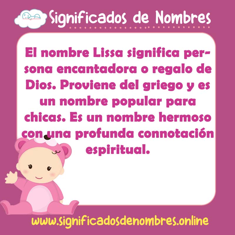 Significado y origen del nombre Lissa
