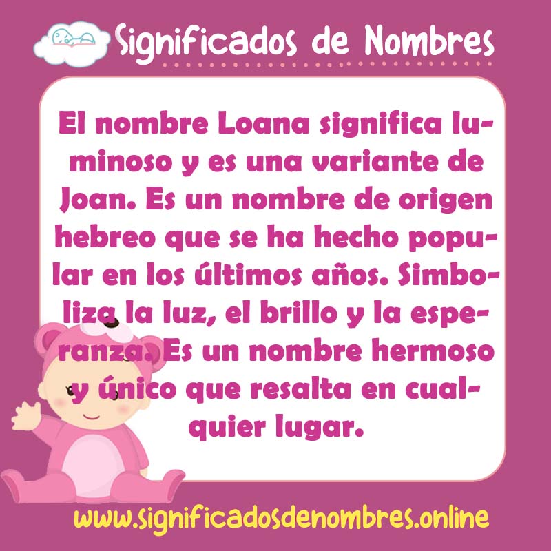 Significado y origen del nombre Loana