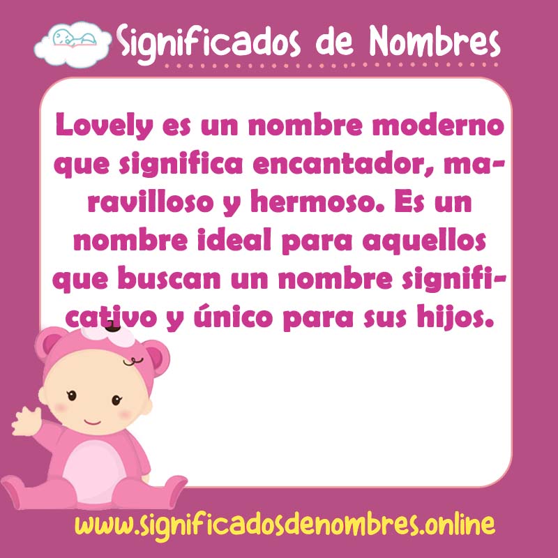 Significado y origen del nombre Lovely