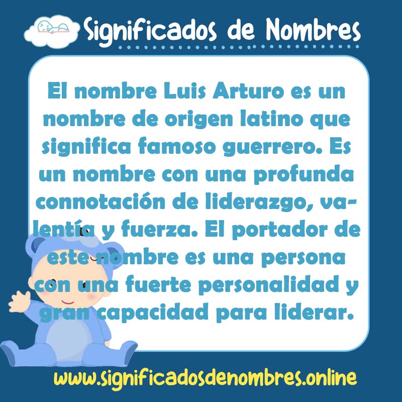 Significado y origen del nombre Luis Arturo