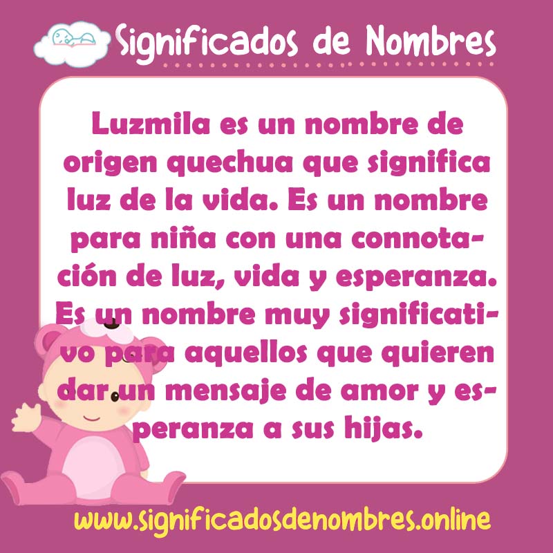 Significado y origen del nombre Luzmila