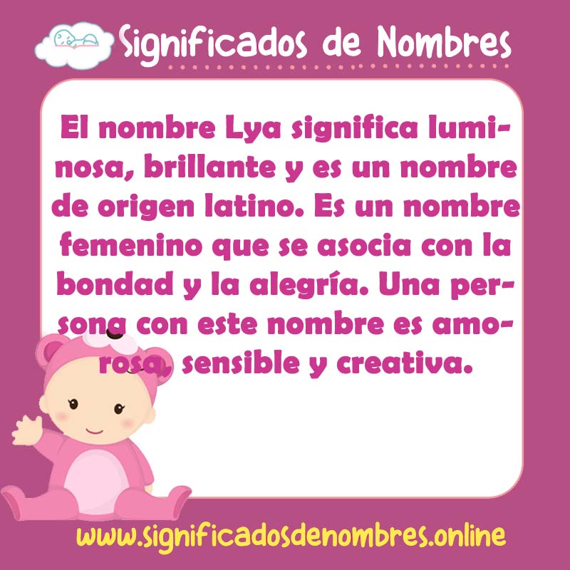 Significado y origen del nombre Lya