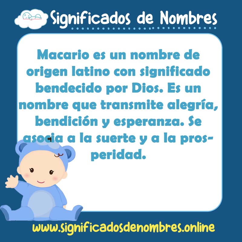 Significado y origen del nombre Macario