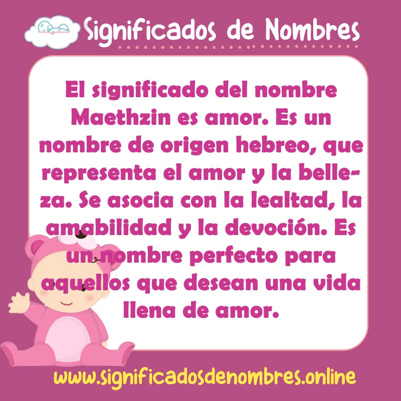 Significado y origen del nombre Maethzin