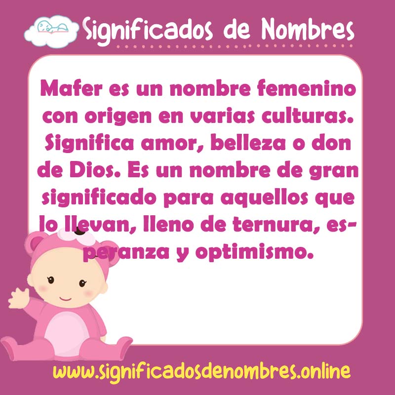 Significado y origen del nombre Mafer