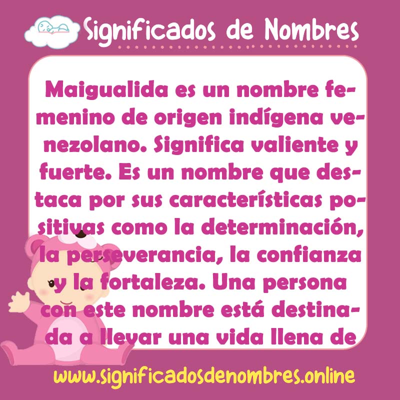 Significado y origen del nombre Maigualida