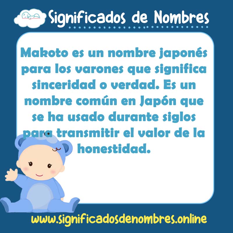 Significado y origen del nombre Makoto