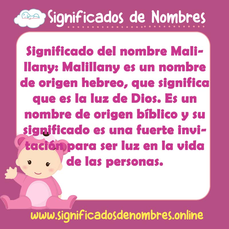 Significado y origen del nombre Malillany