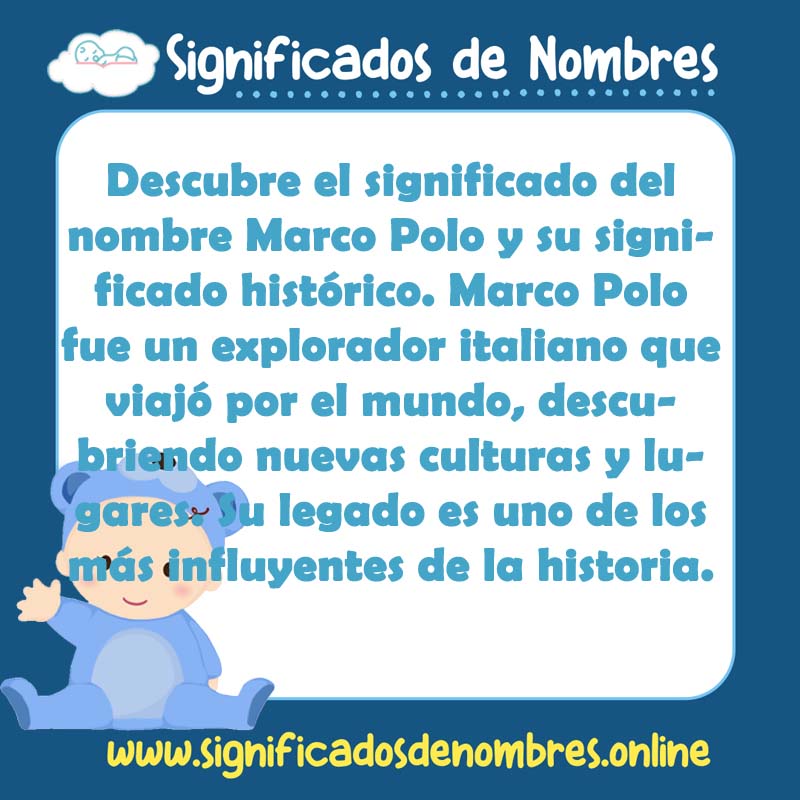 Significado y origen del nombre Marco Polo