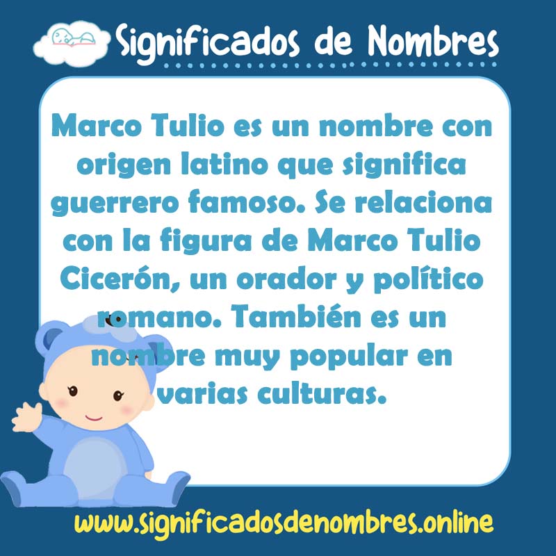 Significado y origen del nombre Marco Tulio
