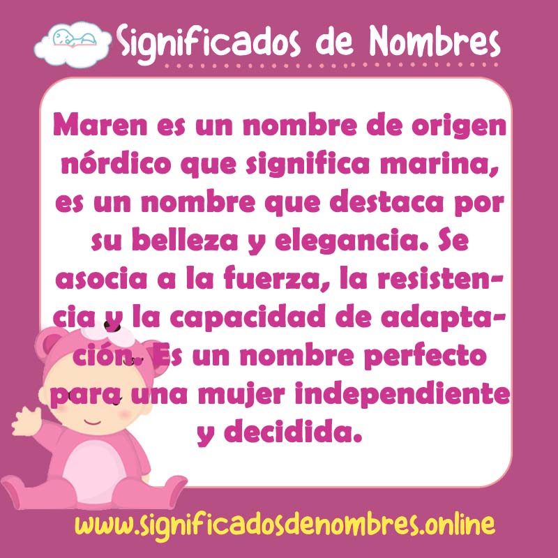 Significado y origen del nombre Maren