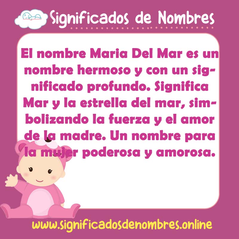 Significado y origen del nombre Maria Del Mar