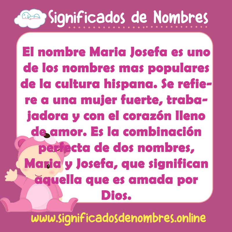 Significado y origen del nombre Maria Josefa