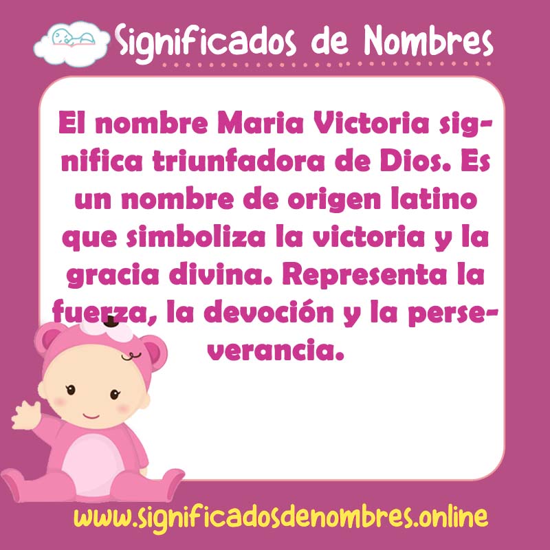 Significado y origen del nombre Maria Victoria