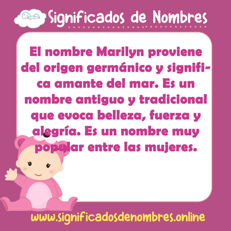 Significado y origen del nombre Marilyn