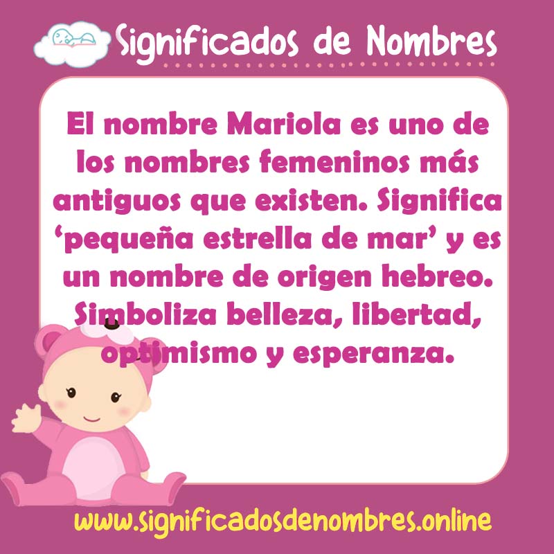 Significado y origen del nombre Mariola