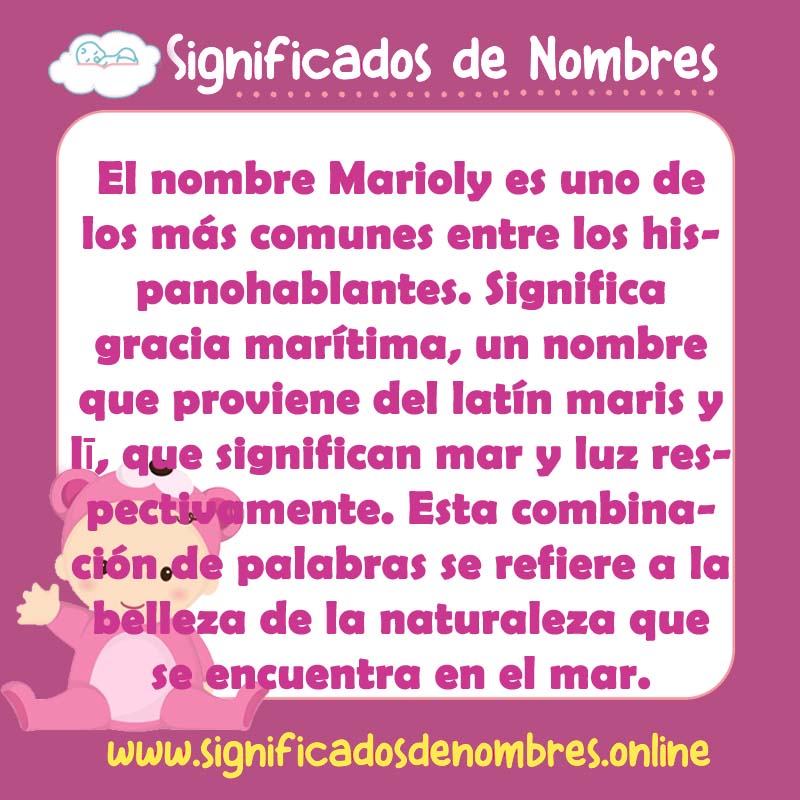 Significado y origen del nombre Marioly