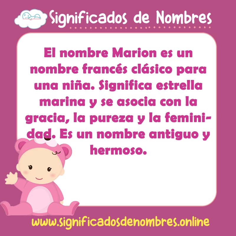 Significado y origen del nombre Marion