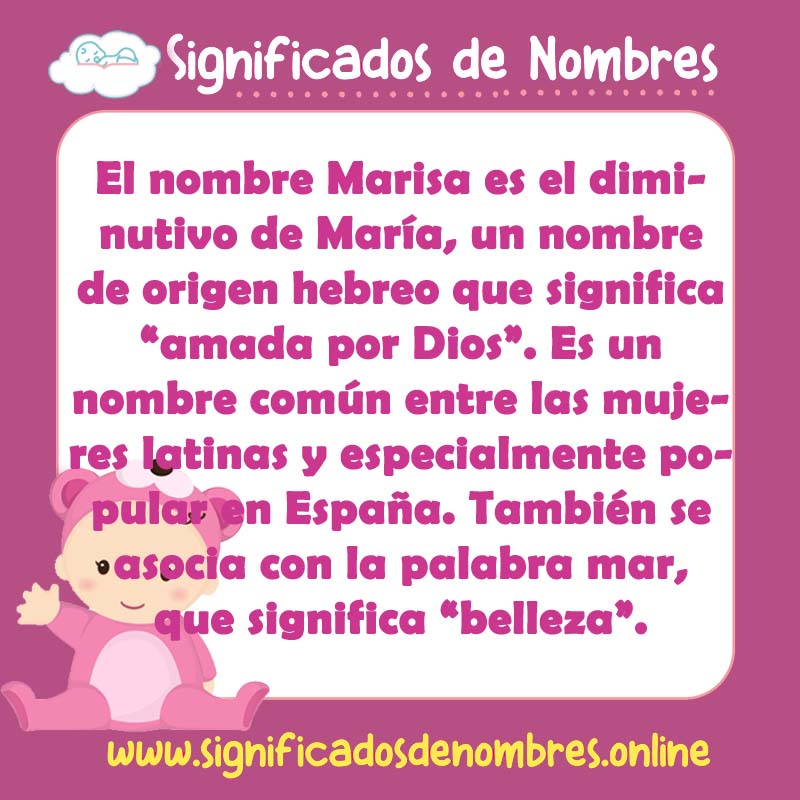 Significado y origen del nombre Marisa