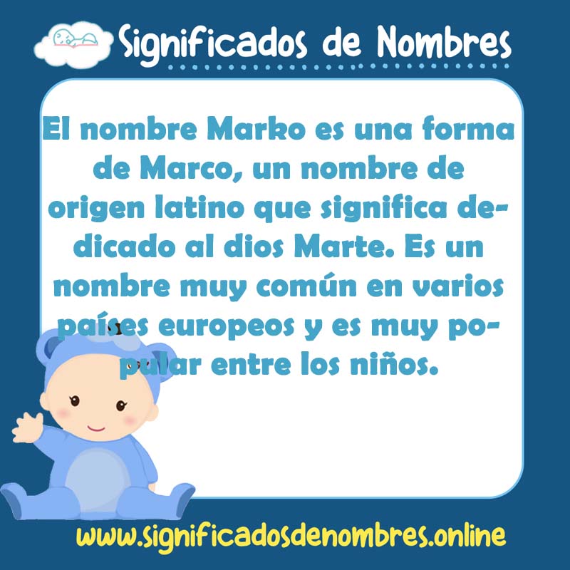 Significado y origen del nombre Marko