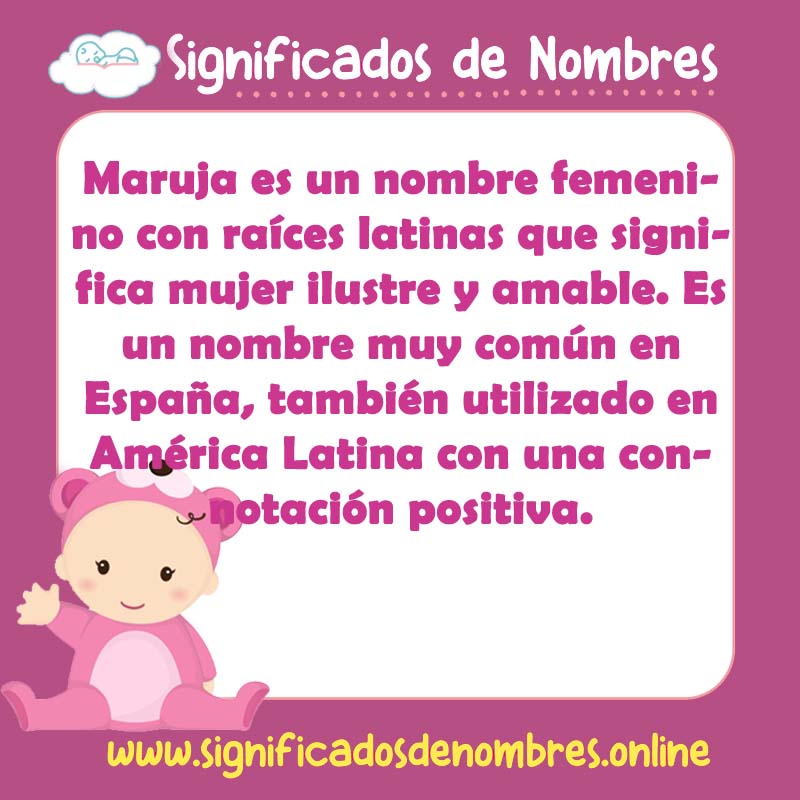 Significado y origen del nombre Maruja