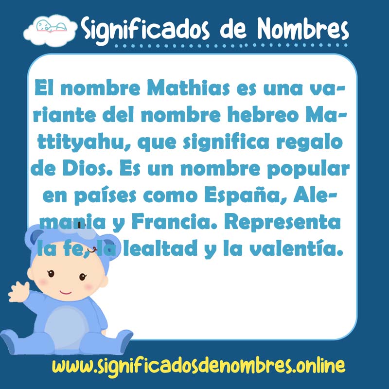 Significado y origen del nombre Mathias