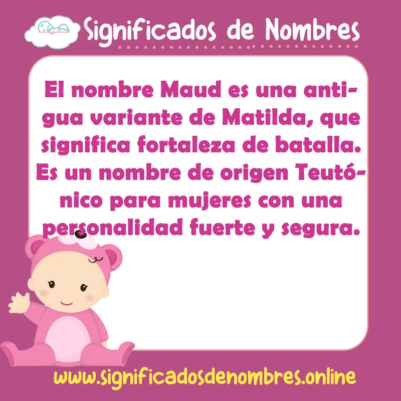Significado y origen del nombre Maud