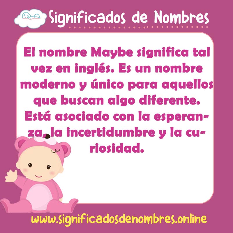 Significado y origen del nombre Maybe