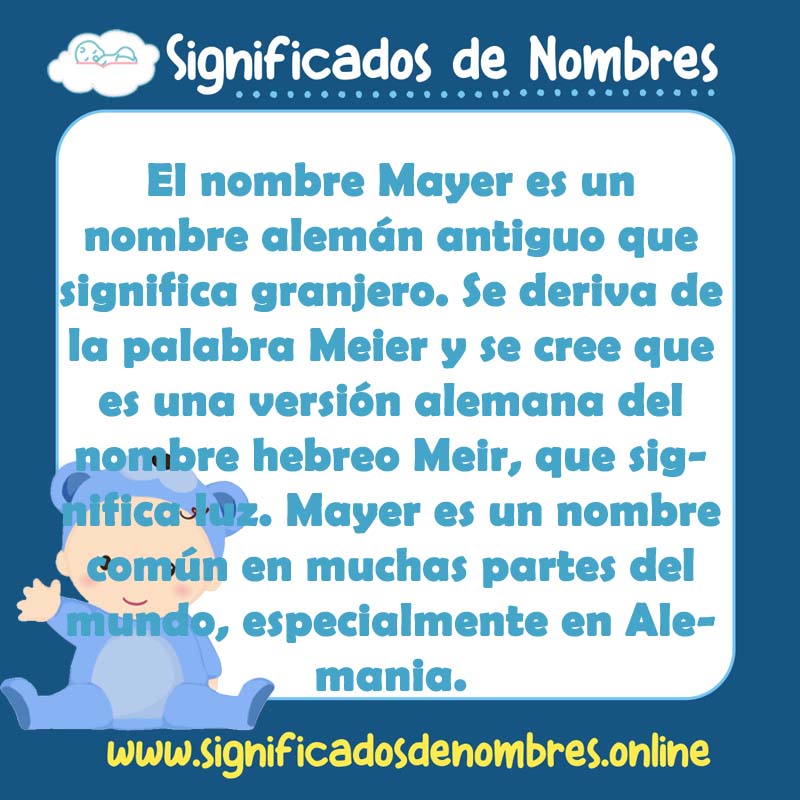 Significado y origen del nombre Mayer