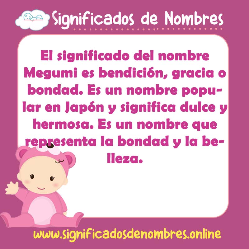 Significado y origen del nombre Megumi