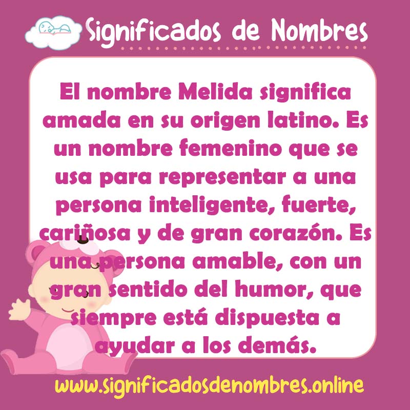 Significado y origen del nombre Melida