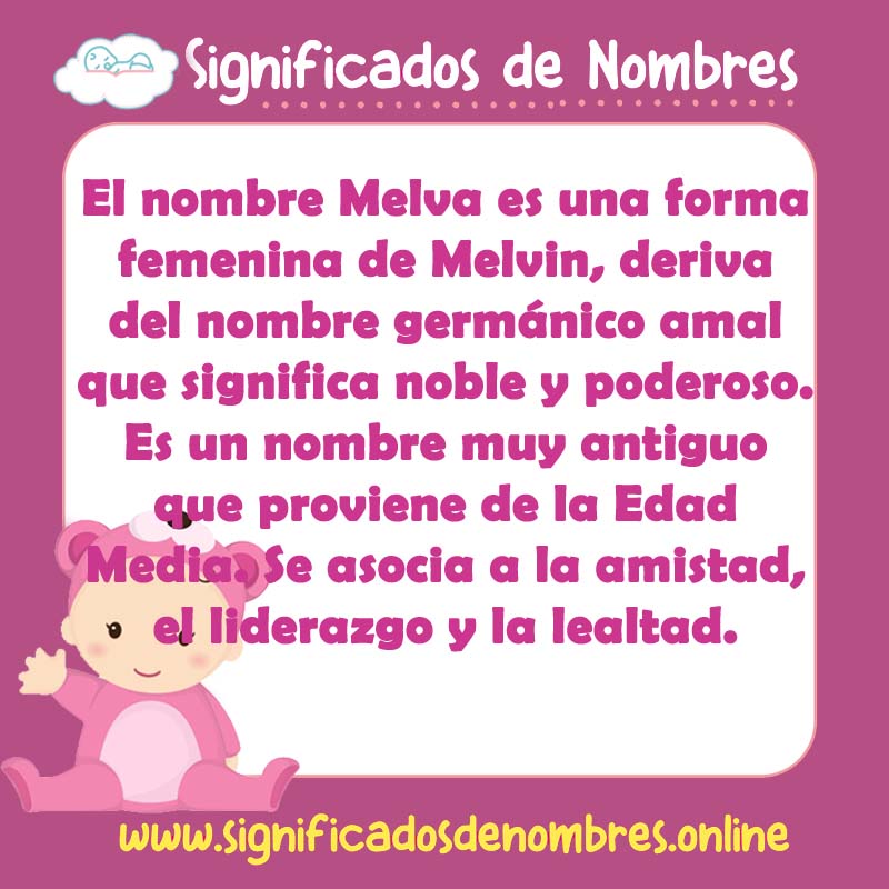 Significado y origen del nombre Melva