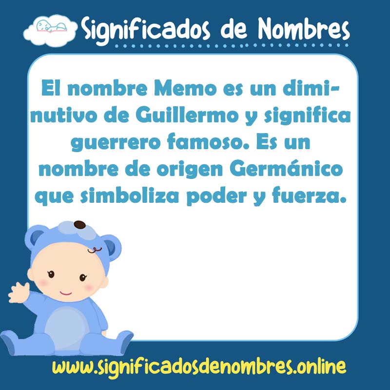 Significado y origen del nombre Memo